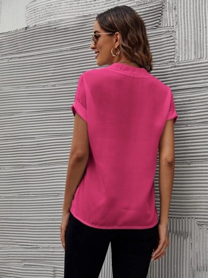 V-neck Short Sleeve Casual Shirt