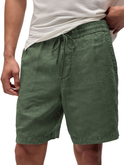 Men's Breathable Vintage Linen Resort Casual Shorts with Side Pockets