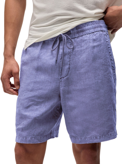 Men's Breathable Vintage Linen Resort Casual Shorts with Side Pockets