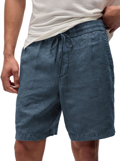 Men's Breathable Vintage Linen Resort Casual Shorts with Side Pockets