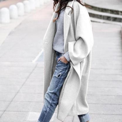 Free Shipping Oversized Retro Casual Solid Color Windbreaker Warm Coat