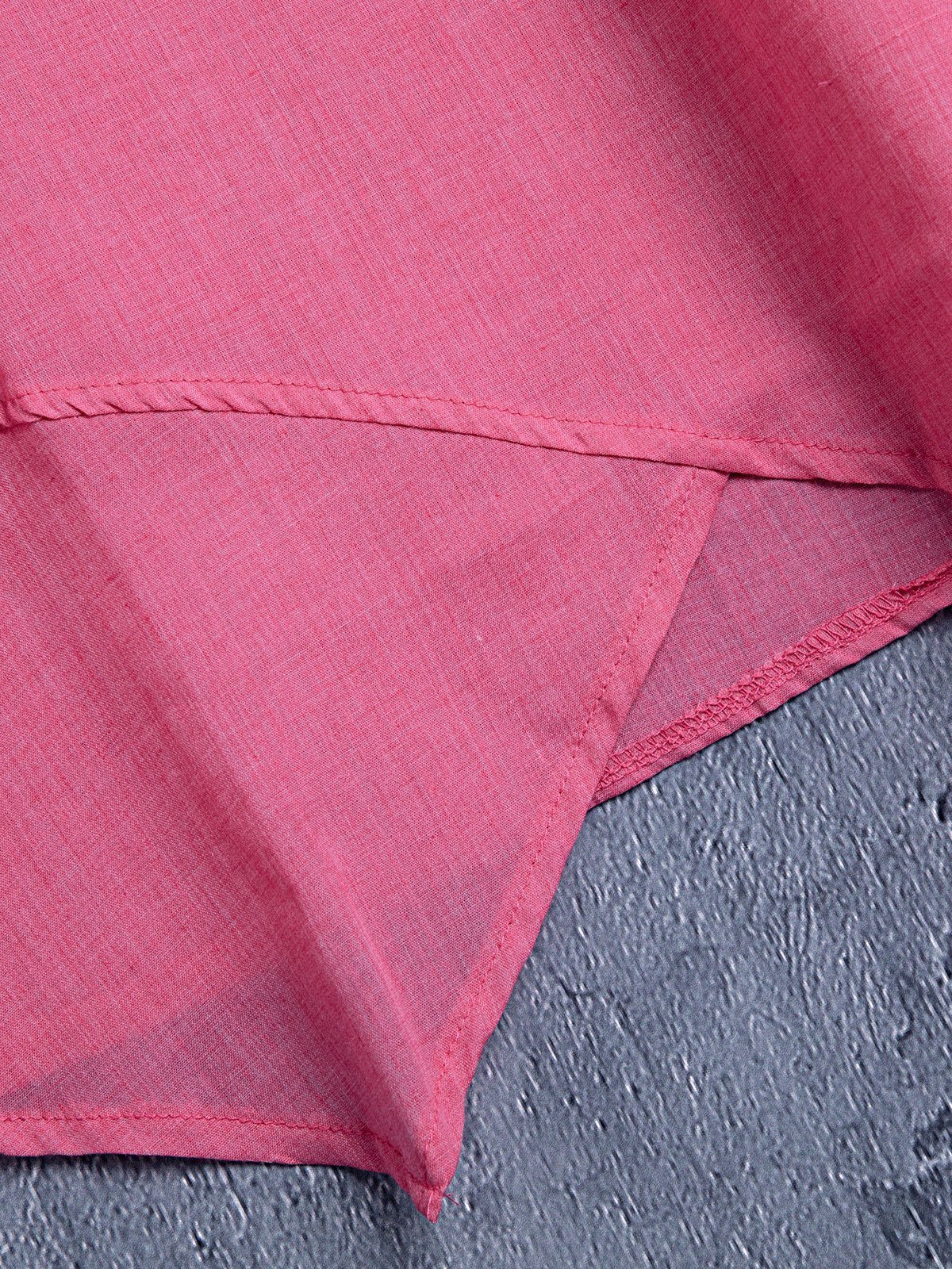 Paneled V Neck Solid 3/4 Sleeve Shirts & Tops