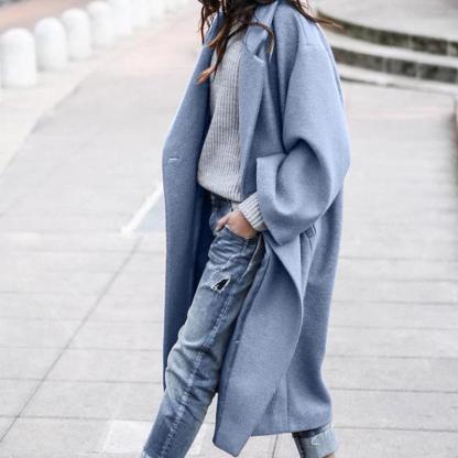 Free Shipping Oversized Retro Casual Solid Color Windbreaker Warm Coat