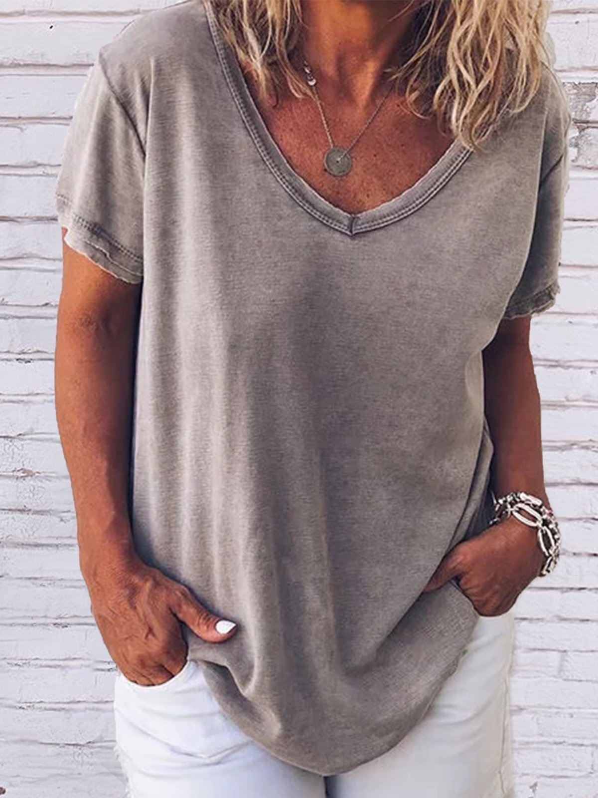 Short Sleeve V-neck Shirts
