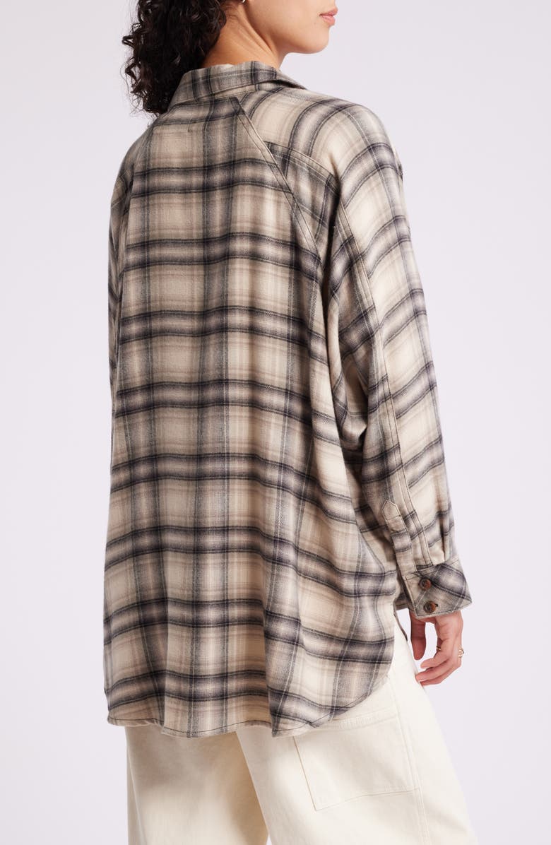 Brendon Plaid High-Low Hem Button-Up Shirt