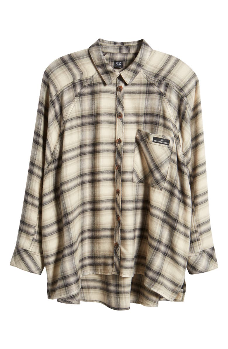 Brendon Plaid High-Low Hem Button-Up Shirt