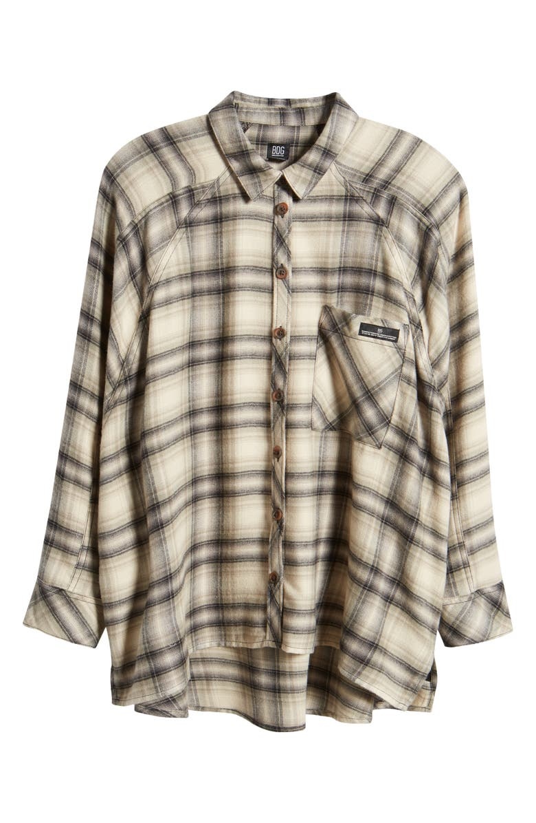 Brendon Plaid High-Low Hem Button-Up Shirt