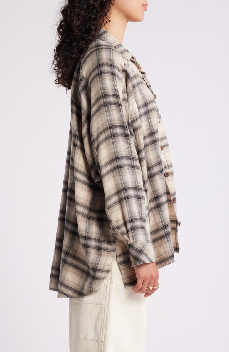 Brendon Plaid High-Low Hem Button-Up Shirt