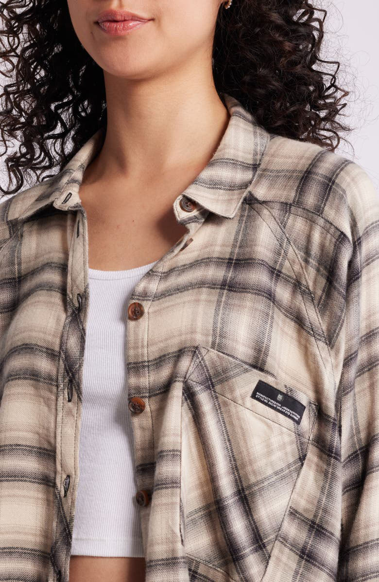 Brendon Plaid High-Low Hem Button-Up Shirt