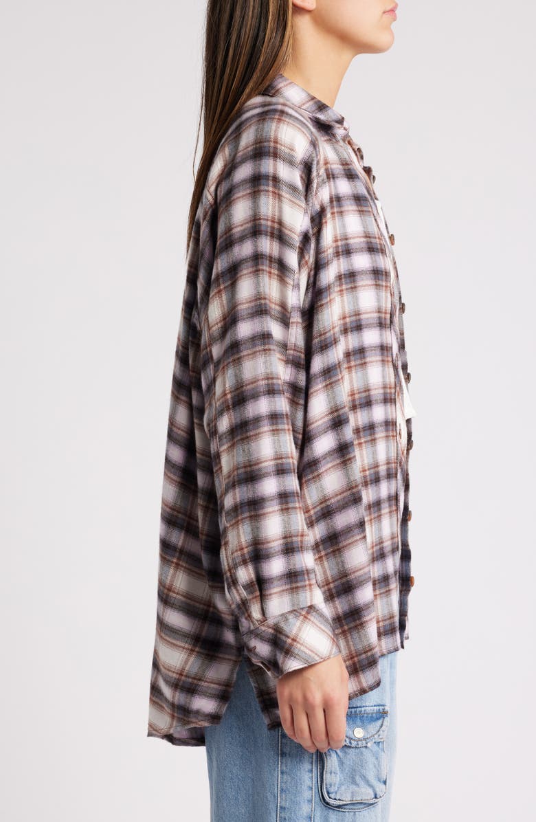 Brendon Plaid High-Low Hem Button-Up Shirt