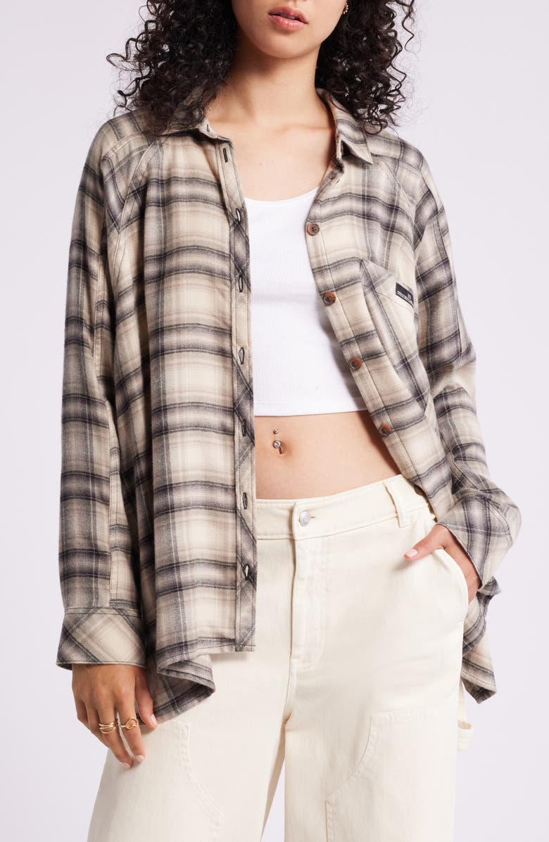 Brendon Plaid High-Low Hem Button-Up Shirt