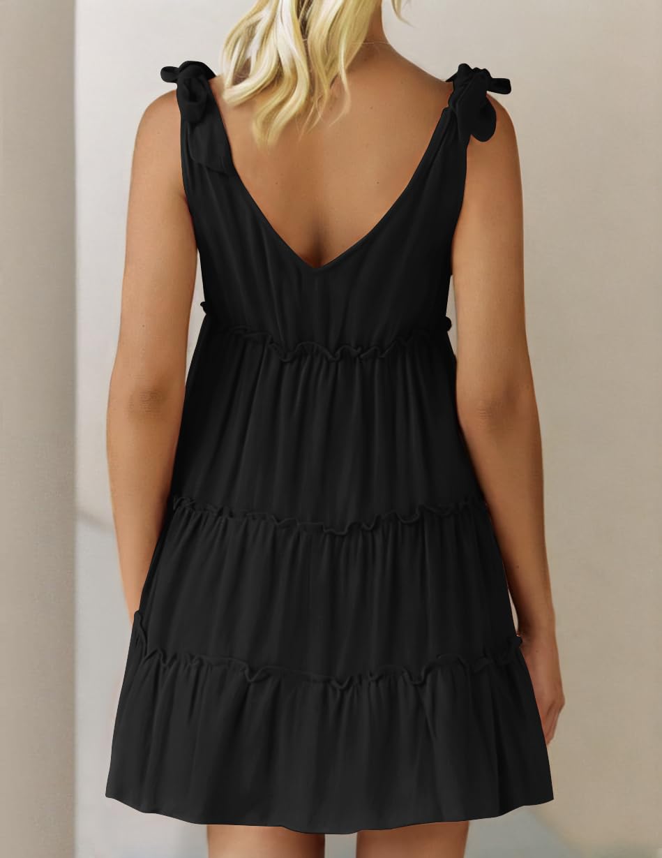 Summer Ruffle Sleeve V Neck Mini Dress