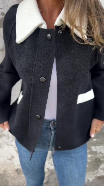 🔥LAST DAY 49%OFF🔥-- Lapel Button Warm Plush Zipper Casual Top Winter Coat 