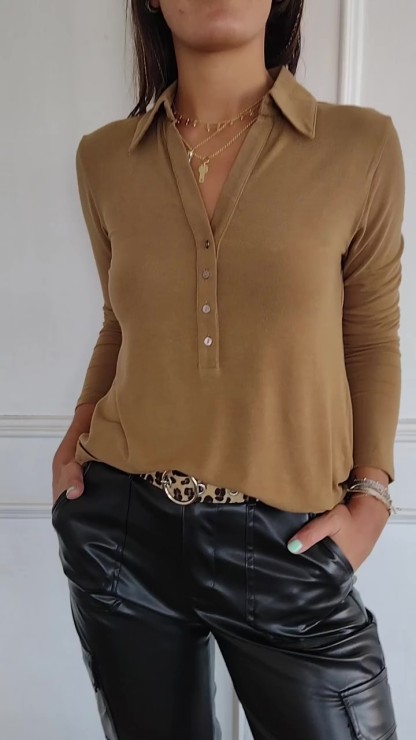 Women's Cotton V-Neck Comfortable Shirt