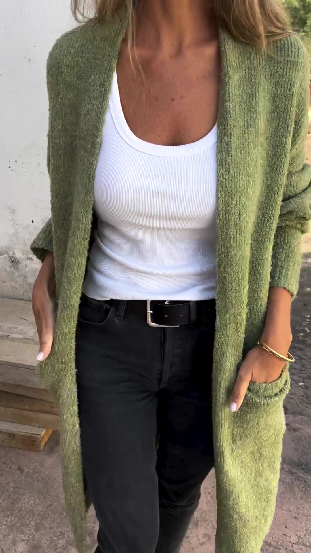 Women's Casual Knit Pocket Oversized Sweater Cardigan