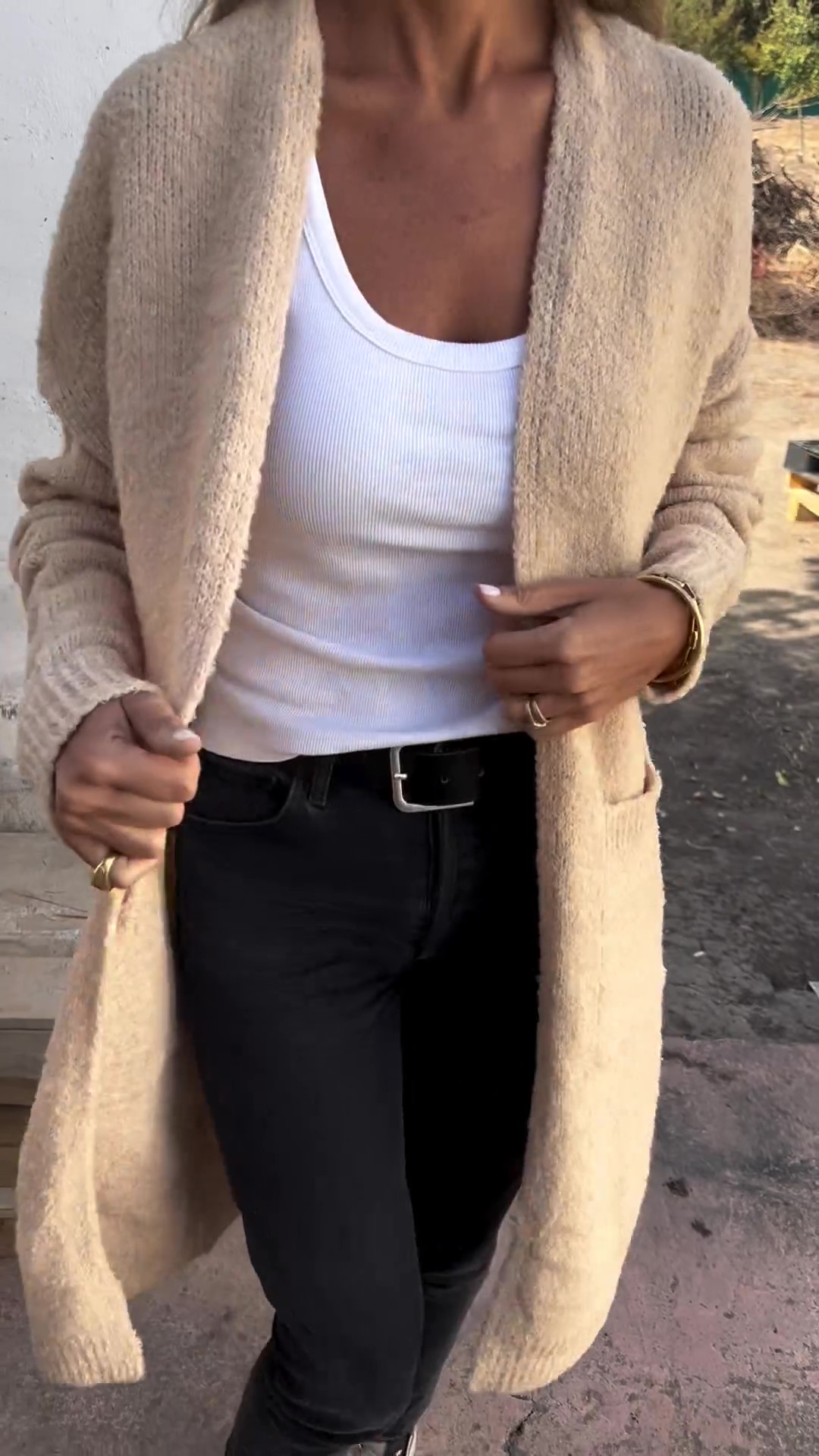 Women's Casual Knit Pocket Oversized Sweater Cardigan