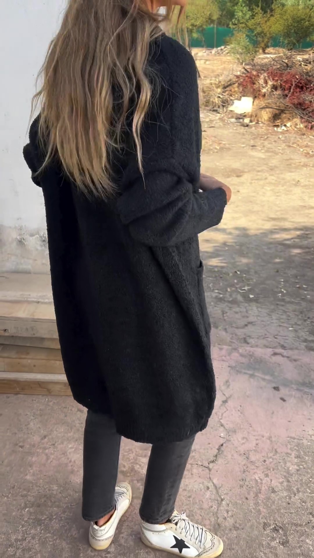 Women's Casual Knit Pocket Oversized Sweater Cardigan