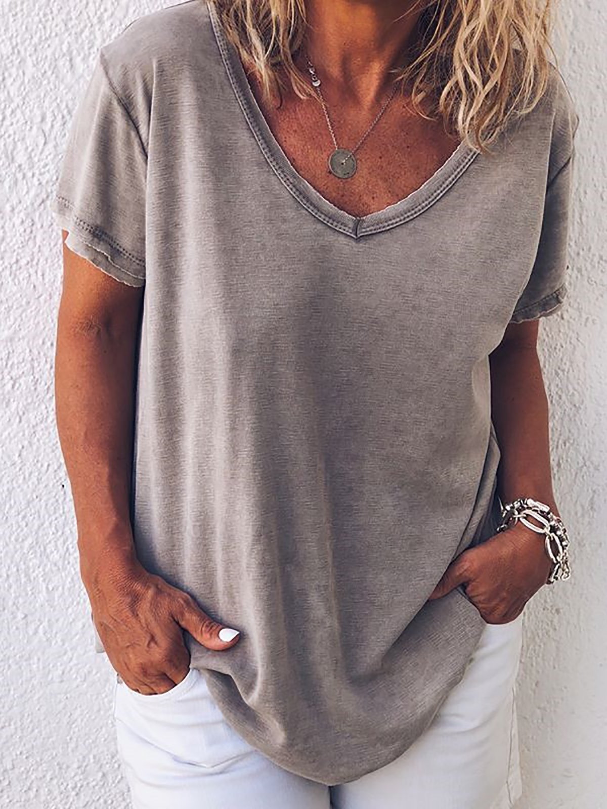 Short Sleeve V-neck Shirts