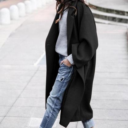 Free Shipping Oversized Retro Casual Solid Color Windbreaker Warm Coat