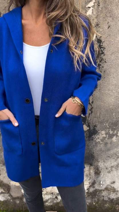 CLEARANCE SALE🔥 Women's Hooded Long-sleeved Side Button Design Casual Jacket
