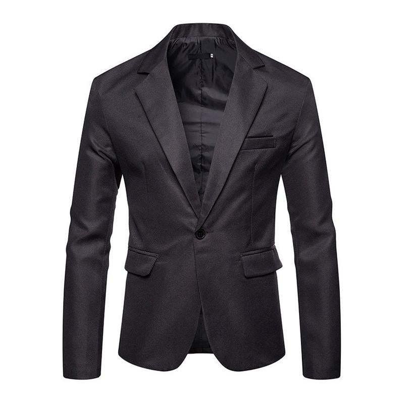 Men's Solid Color Multi-Pocket Blazer 63628898X