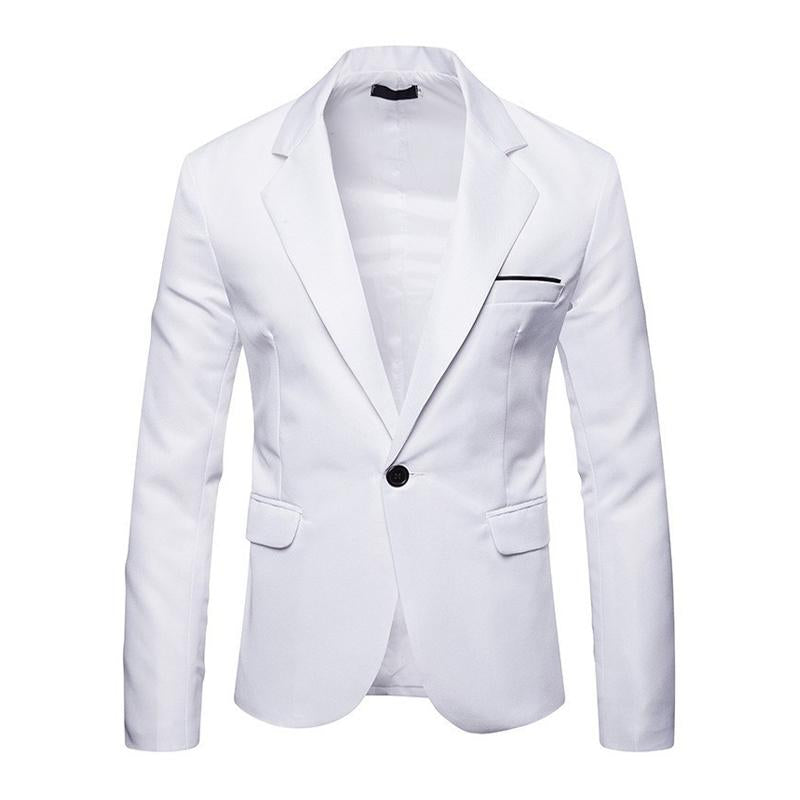 Men's Solid Color Multi-Pocket Blazer 63628898X
