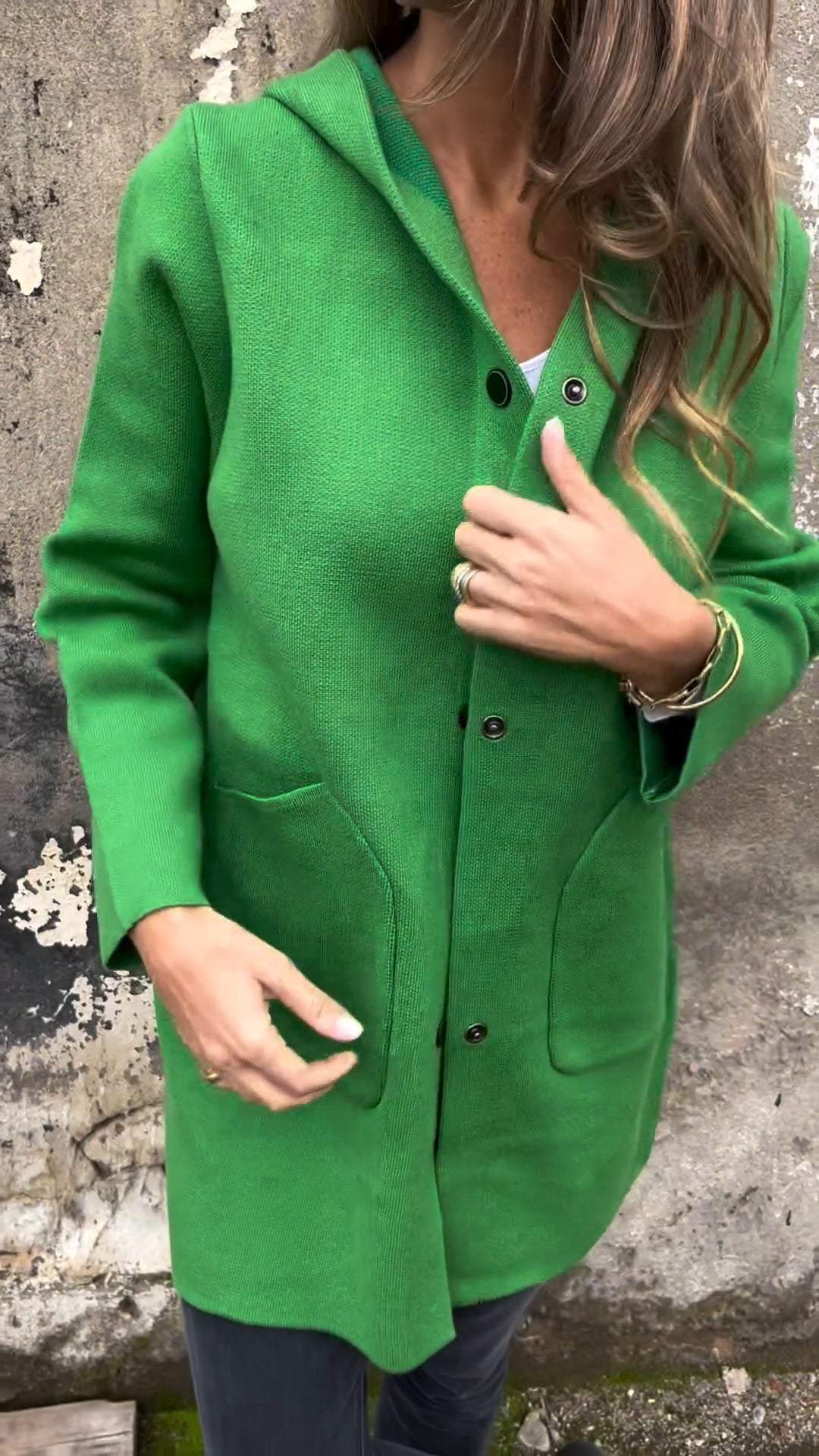 CLEARANCE SALE🔥 Women's Hooded Long-sleeved Side Button Design Casual Jacket