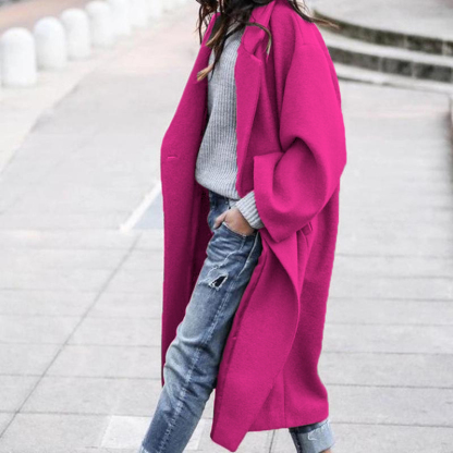 Free Shipping Oversized Retro Casual Solid Color Windbreaker Warm Coat