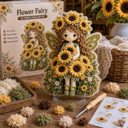 🌸Flower Fairy 3D Fabric Poke Art Kit