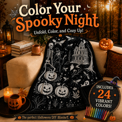 🔥Last Day 49% OFF - 🎃👻Trick Or Trace Halloween Coloring Blanket🎨(📦Buy 2 Free Shipping)