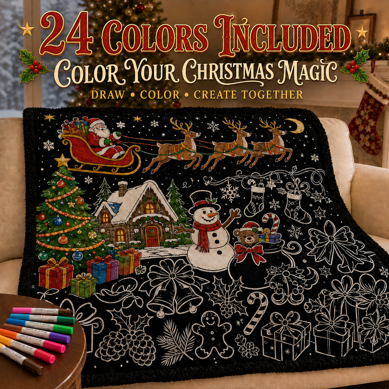 🔥Last Day 49% OFF - 🎃👻Trick Or Trace Halloween Coloring Blanket🎨(📦Buy 2 Free Shipping)