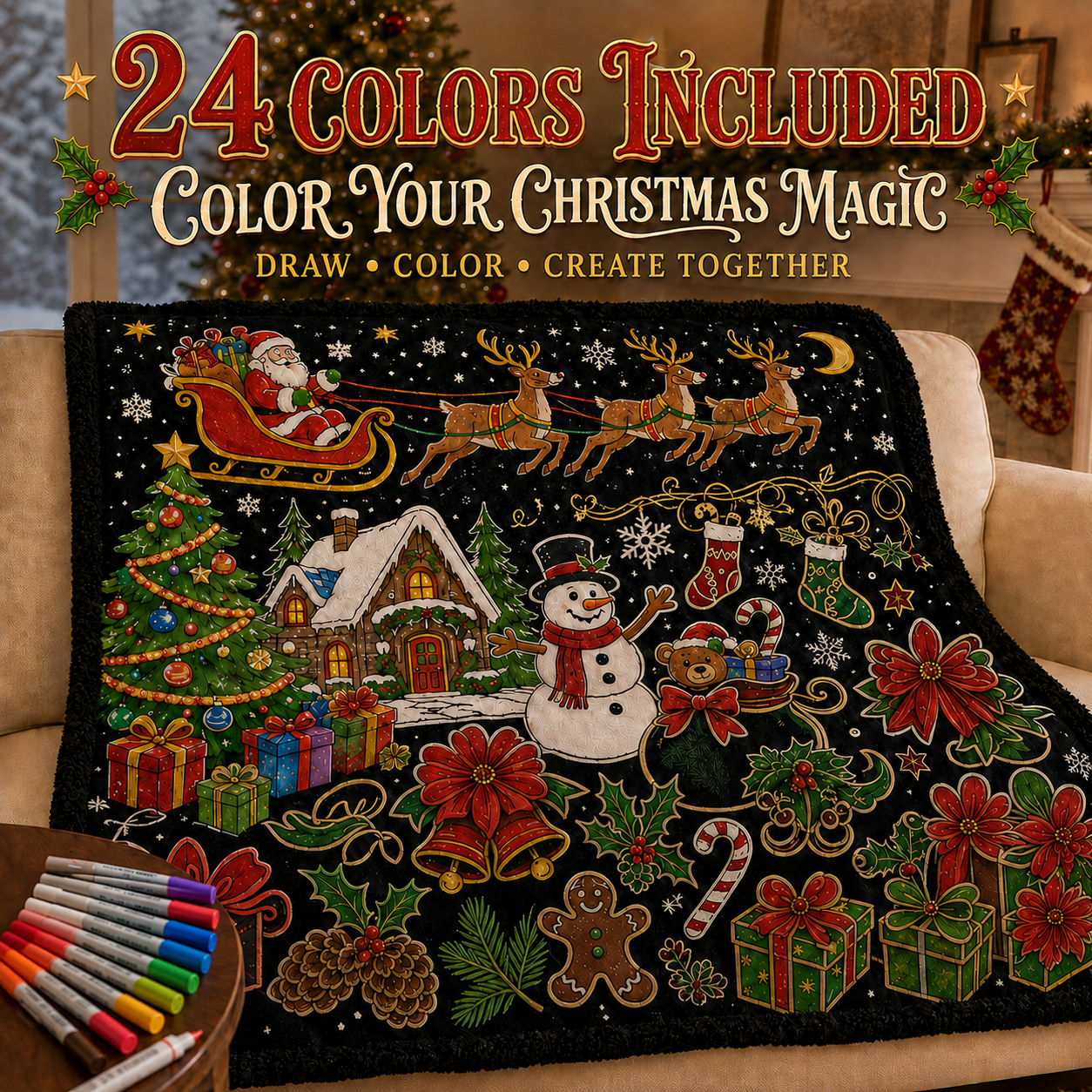 🔥Last Day 49% OFF - 🎃👻Trick Or Trace Halloween Coloring Blanket🎨(📦Buy 2 Free Shipping)