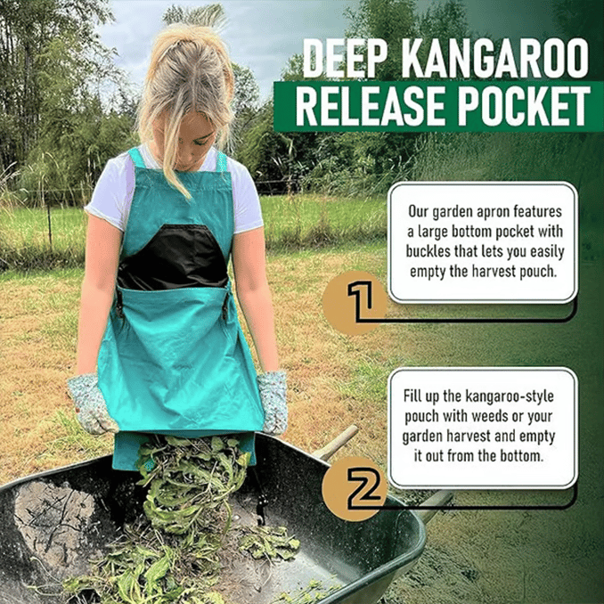 🎁TikTok Last Day Sale -70% OFF🔥Cross Back Gardening Apron With Deep Kangaroo Release Pockets