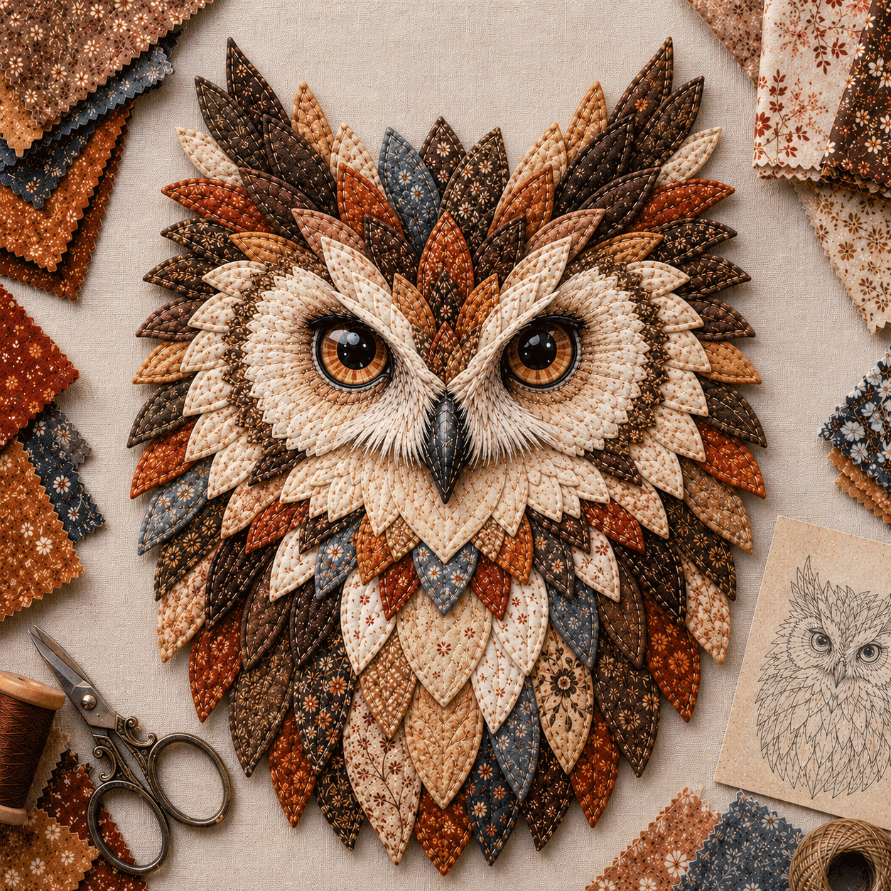  Layered Fabric Owl Wall Art DIY Kit – Relaxing Craft, Beautiful Results (📦Buy 2 Free Shipping)