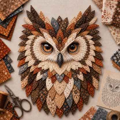  Layered Fabric Owl Wall Art DIY Kit – Relaxing Craft, Beautiful Results (📦Buy 2 Free Shipping)