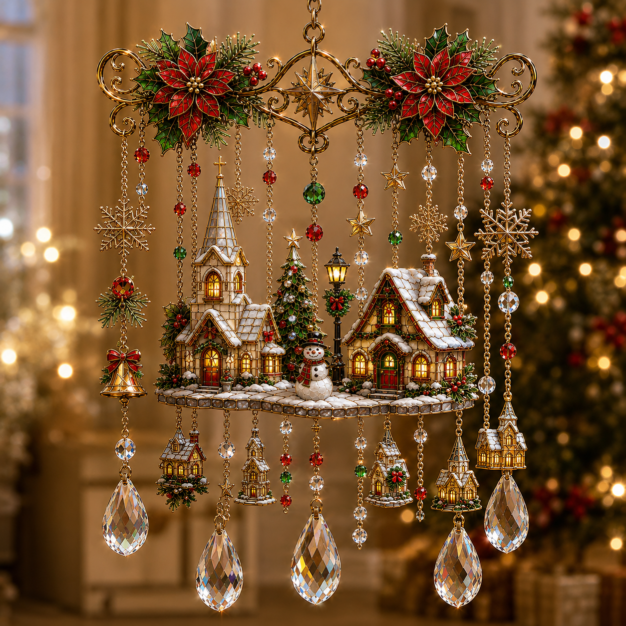 💥 Last Day 49% OFF – 🎄 Christmas Blessing Stained Glass Crystal Suncatcher