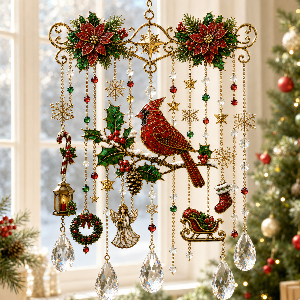 💥 Last Day 50% OFF – 🎄 Christmas Blessing Stained Glass Crystal Suncatcher