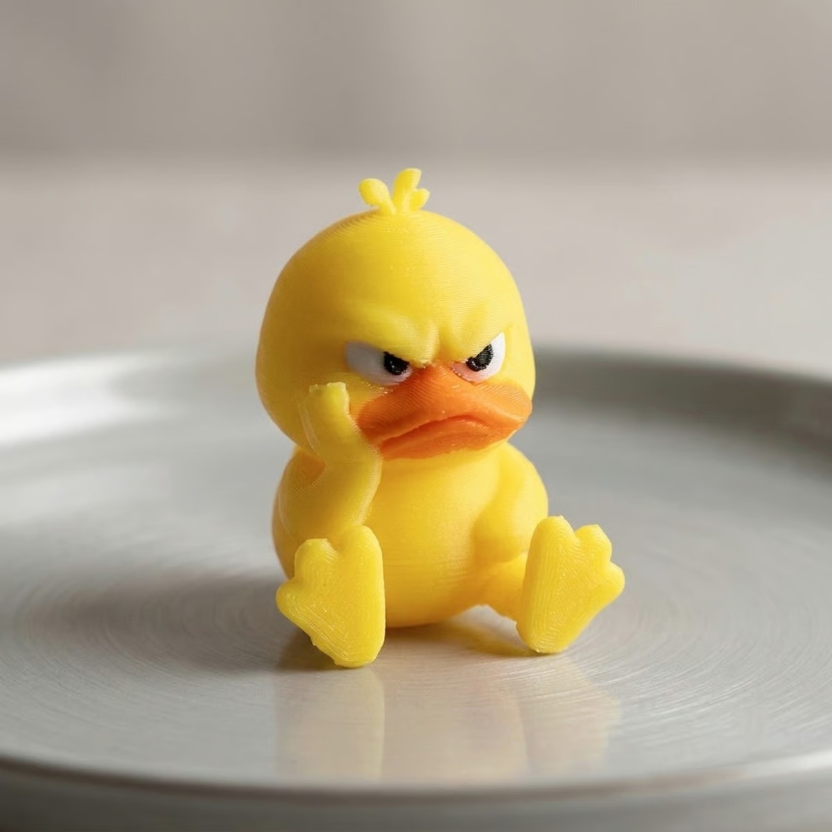 🐥😡 Funny Angry Duck Statue – Cute Cartoon Figurine for Desk, Car & Home Decor