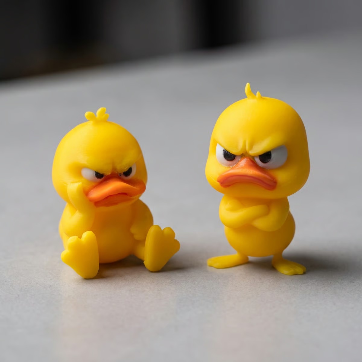 🐥😡 Funny Angry Duck Statue – Cute Cartoon Figurine for Desk, Car & Home Decor