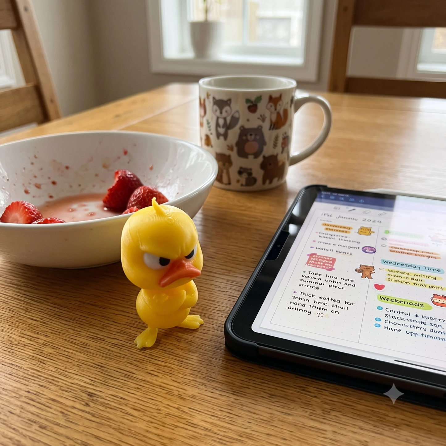 🐥😡 Funny Angry Duck Statue – Cute Cartoon Figurine for Desk, Car & Home Decor