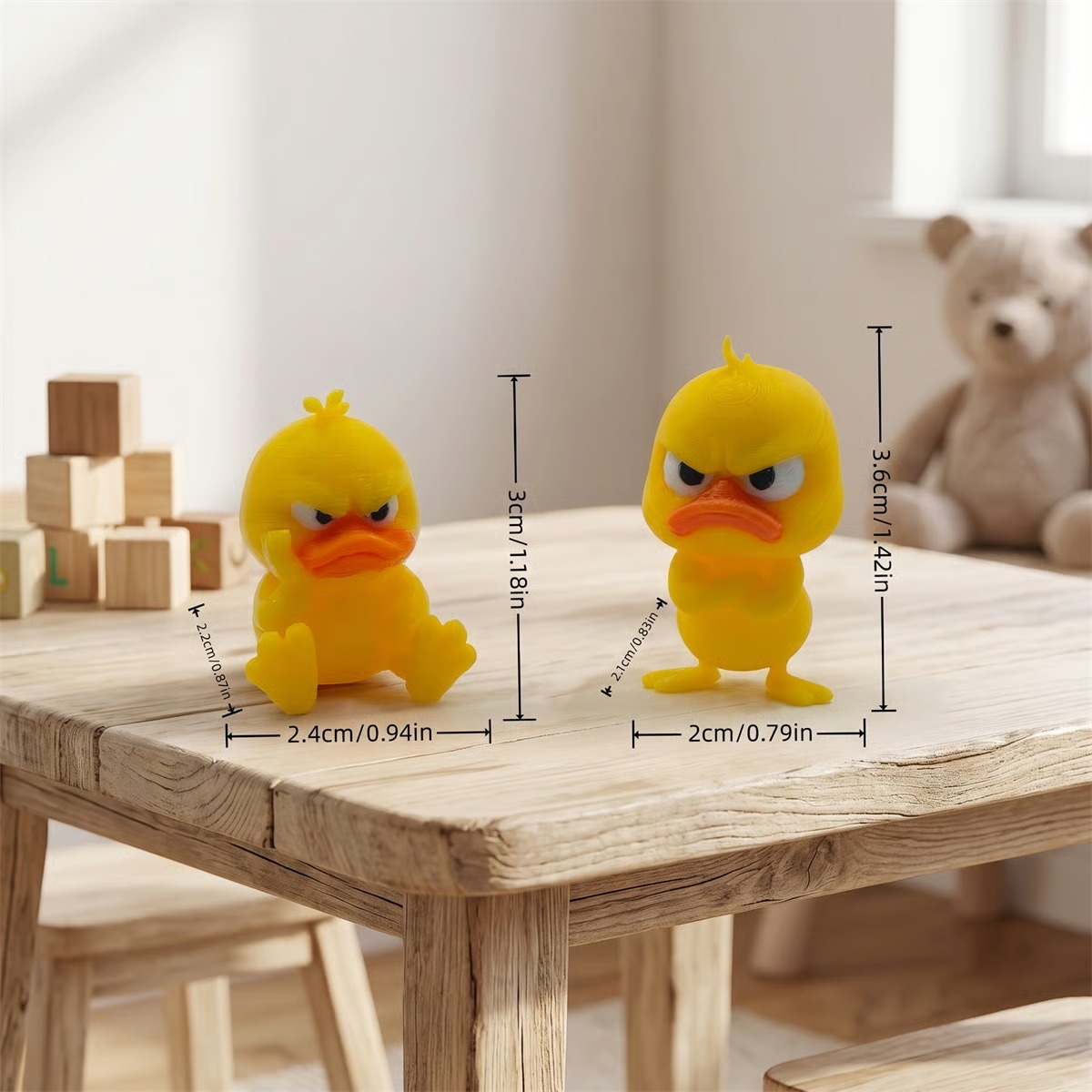 🐥😡 Funny Angry Duck Statue – Cute Cartoon Figurine for Desk, Car & Home Decor
