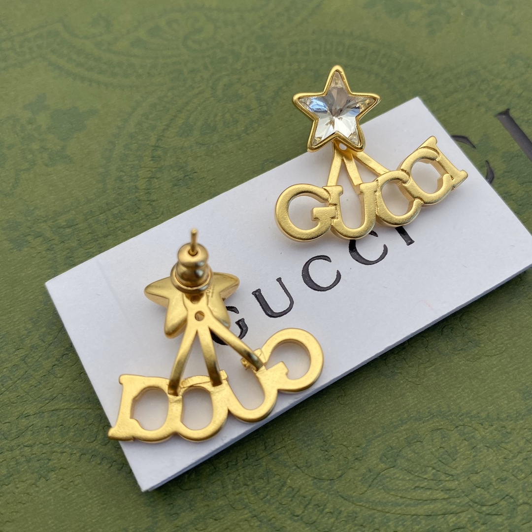 GG CRYSTAL STAR GOLD EARRINGS 679076 J1D50 8031