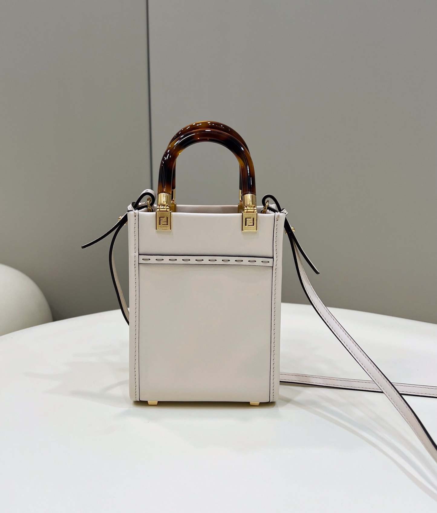 FI Sunshine Shopper White Mini Bag For Woman 13cm/5in