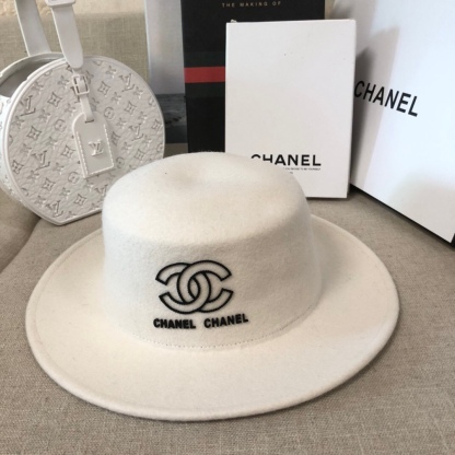CC CC WIDE BRIM WOOL HAT WHITE