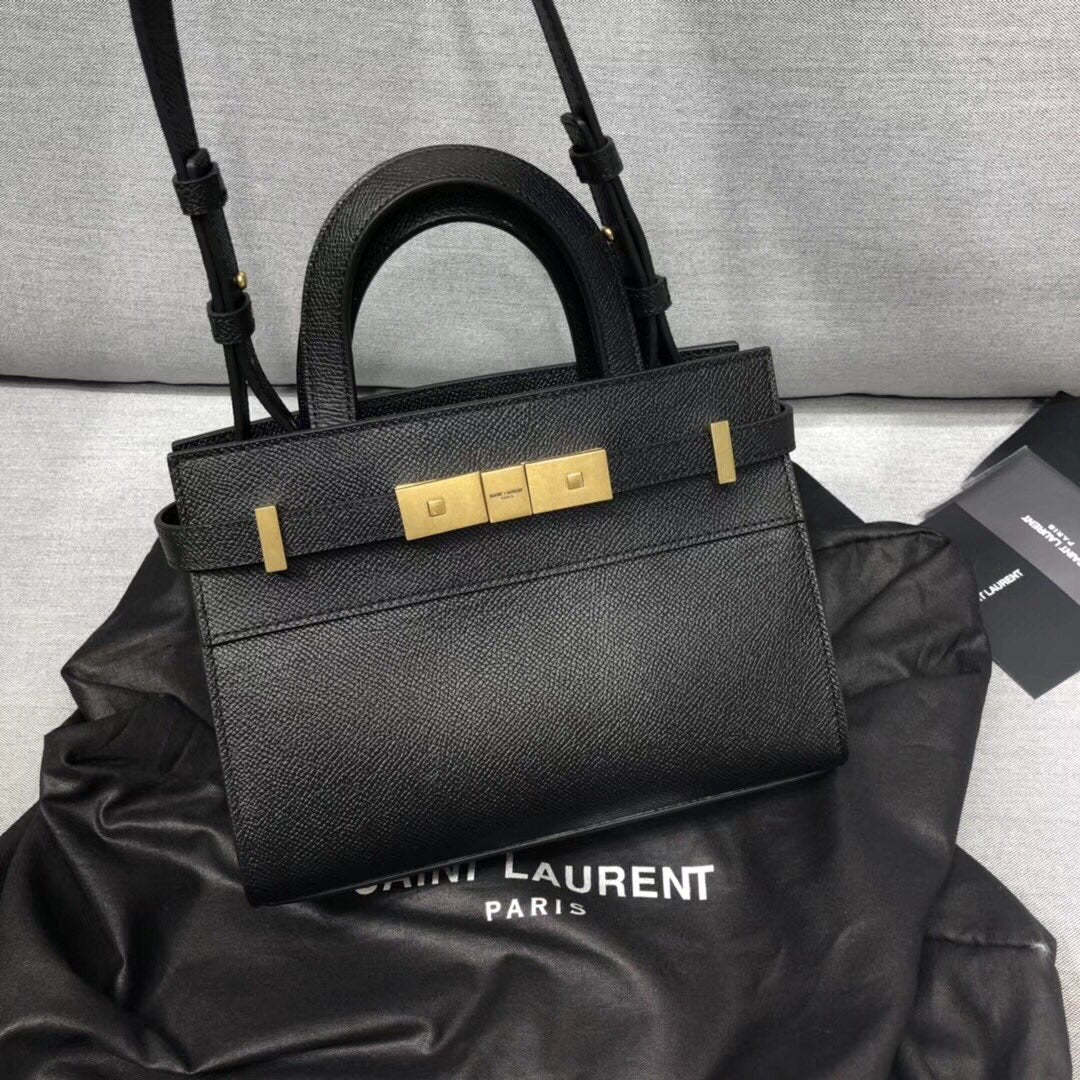 YSSL Manhattan Nano Shopping Bag In Box Black For Women 8.2in/21cm YSL 5937410SX0W1000