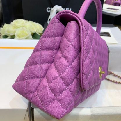 ChanelLarge Flap Bag With Top Handle Purple For Women, Women’s Handbags, Shoulder And Crossbody Bags 11in/28cm A92991