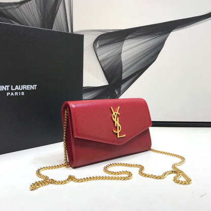 YSSL Uptown Chain Wallet Red For Women 7.4in/19cm YSL 