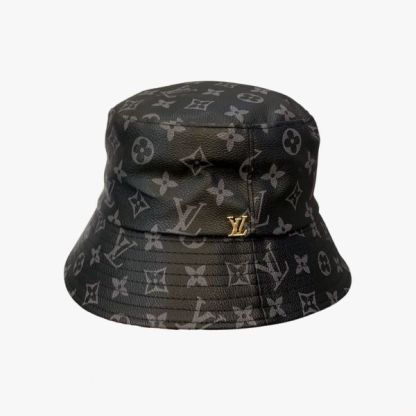 LV MONOGRAM LEATHER BUCKER HAT BLACK