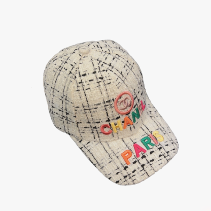CC FANTASY TWEED MULTICOLOR LOGO BASEBALL CAP HAT WHITE