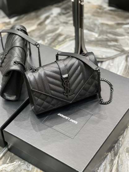 YSSL Small Bag Black In Mix Matelasse For Women 8.2in/21cm YSL 600195BOW981000